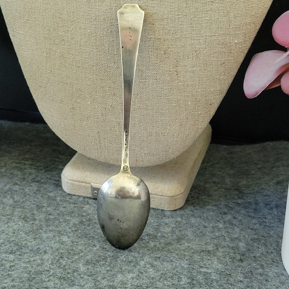 Antique Spaulding Sterling Silver Teaspoon Monogrammed 19g Vintage Flatware 1900